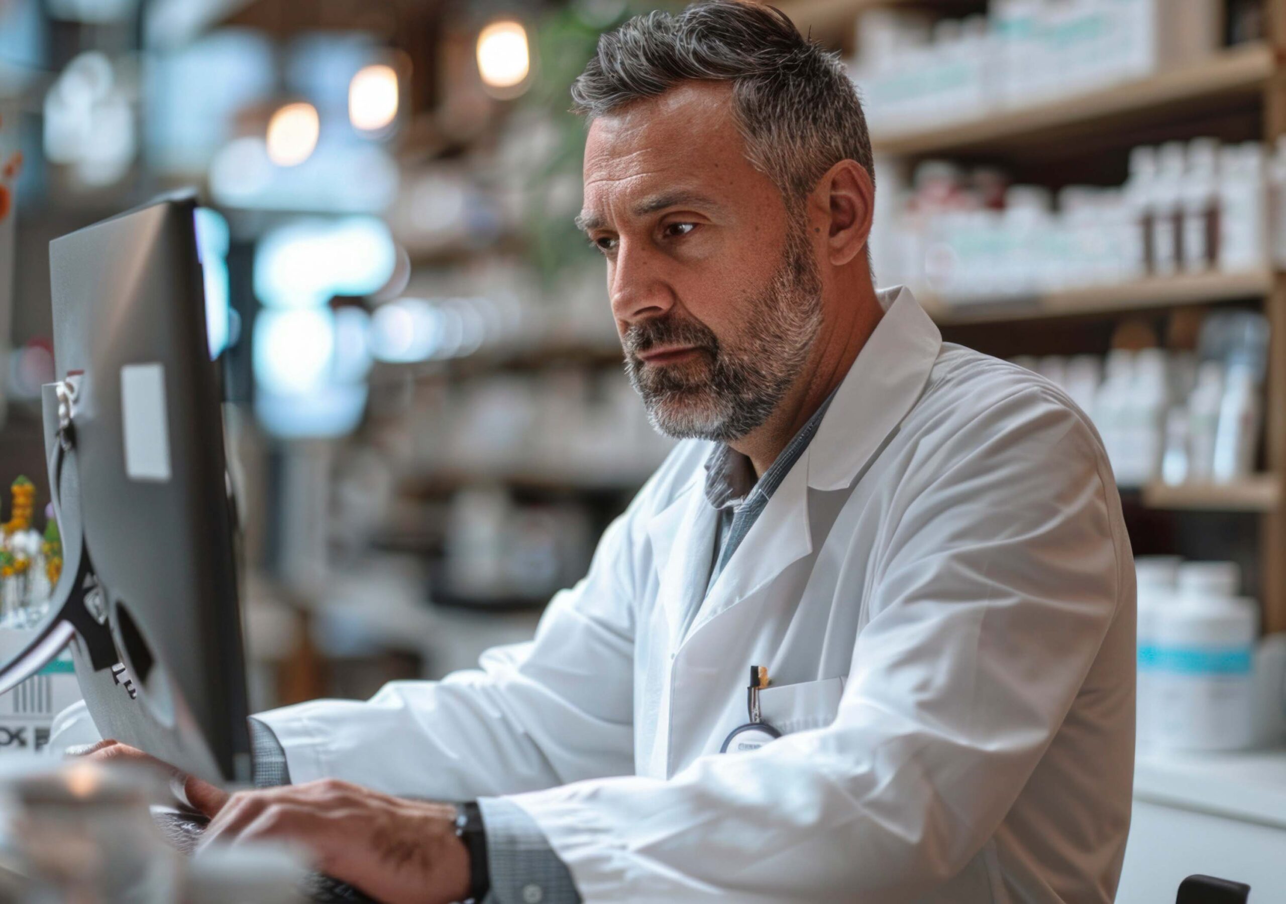 Pharmacien dans son officine